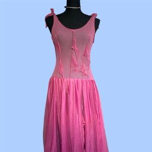 Tripp NYC Vintage Fishnet Pink Midi Dress